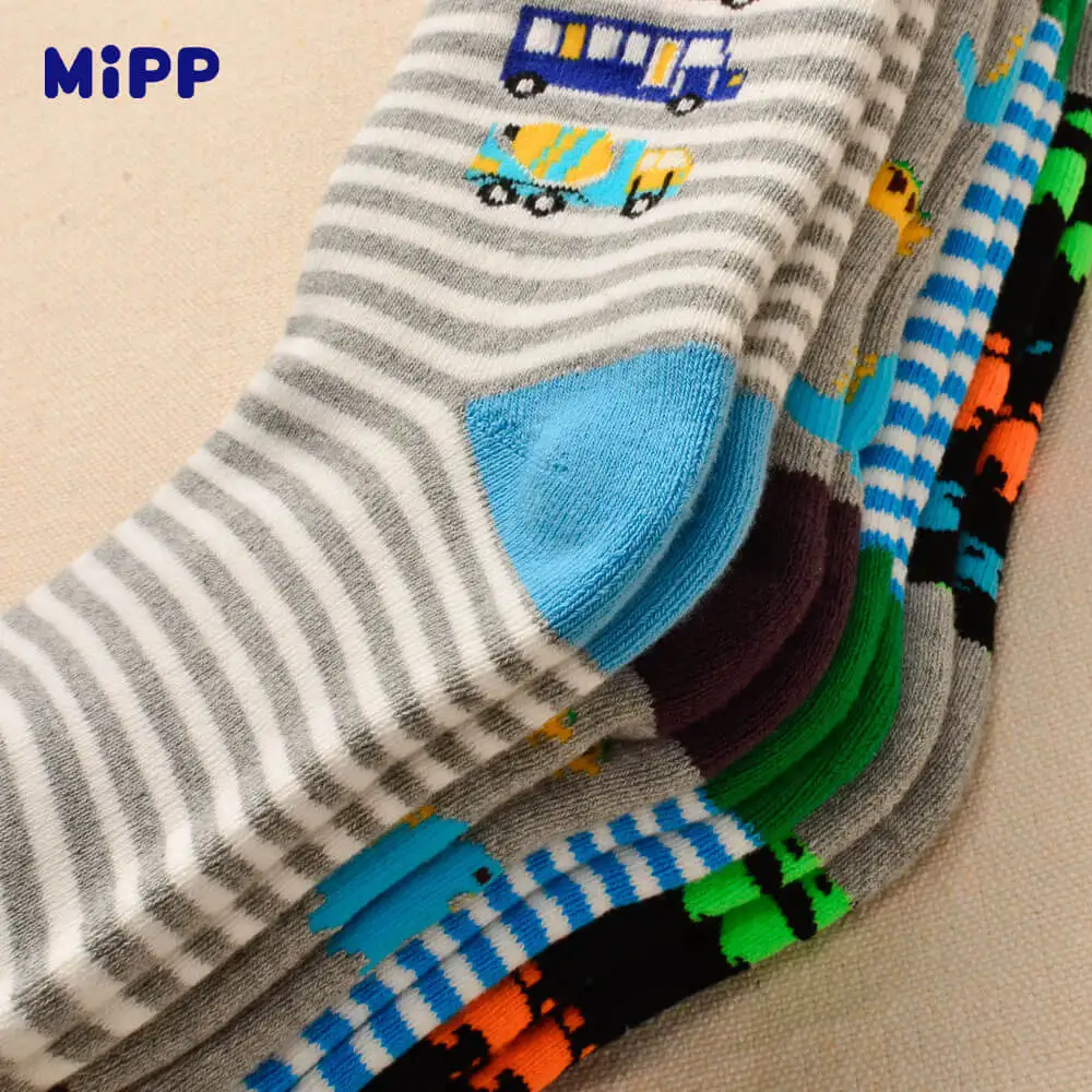 4 пар/лот модные утепленные детские Носки с рисунком динозавра машины банта