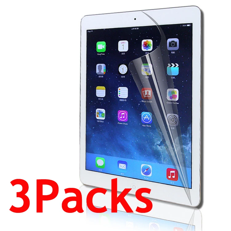 3packs PET soft screen protector for Ipad 2 3 4 air  pro 7.9 9.7 10.2 7th 8th 9th 10th 10.9 11 10.5 mini 1 5 6 protective film