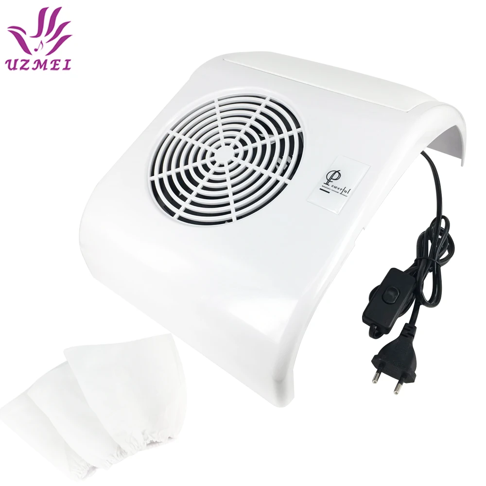 Powerful Nail Dust Collector with Big fan Manicure Vacuum Cleaner with 3 Dust Collecting Bags for Nail Art Equipment