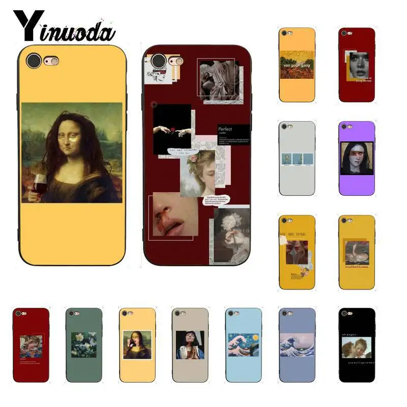 Yinuoda эстетическое Искусство Ван Гог Мона Лиза Давид фонеказа для iPhone 6S 6plus 7 7plus 8