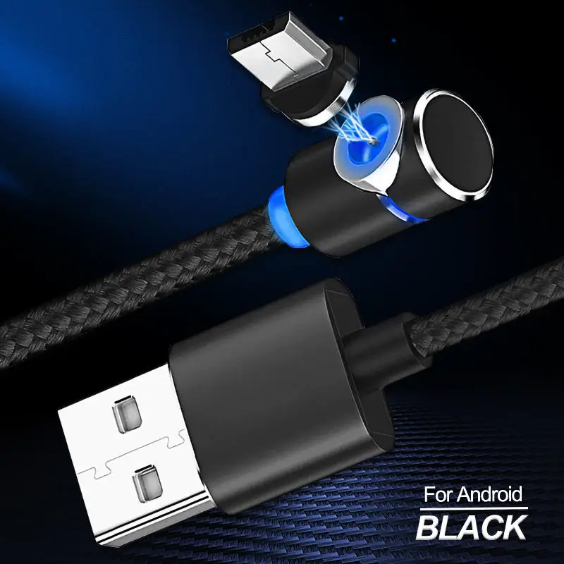 Black For Micro 1 м/2 м Магнитный кабель Micro usb type C зарядное устройство для iPhone XS X XR 8 7 6s 6 samsung S9 8 Магнит Android телефон Быстрая зарядка кабель - Цвет: Black For Micro