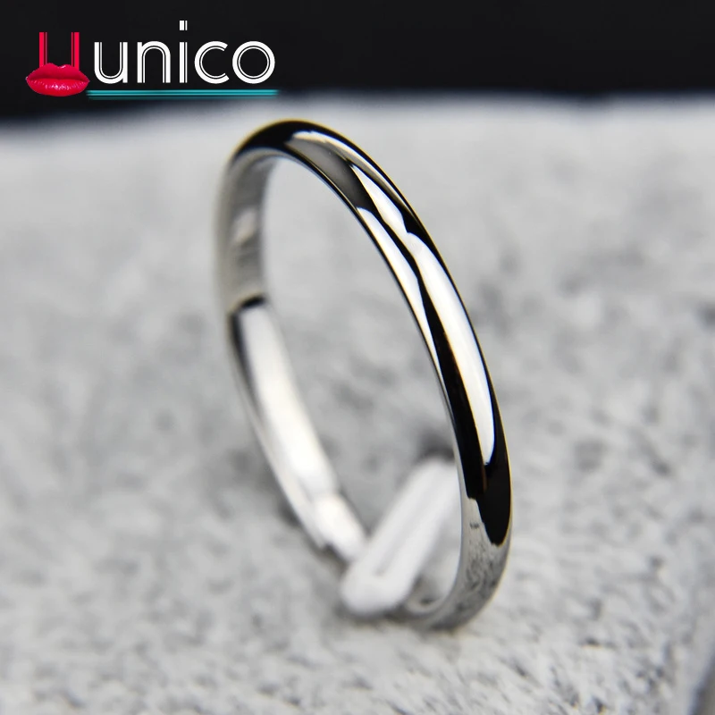 UUNICO ( 2 MM ) 2018 Promotion Titanium Steel Rose Gold Color Anti-allergy Smooth Couple Wedding Ring Woman Man Fashion Jewelry. | Украшения