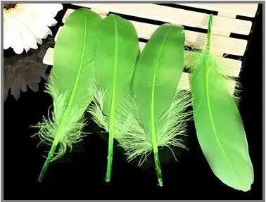 Green 50pcs Натуральные гусиные перья для рукоделия Плюм 5-7 дюймов/13-18 см ювелирные изделия Одежда Аксессуары свадебные украшения 50 шт - Цвет: Green 50pcs
