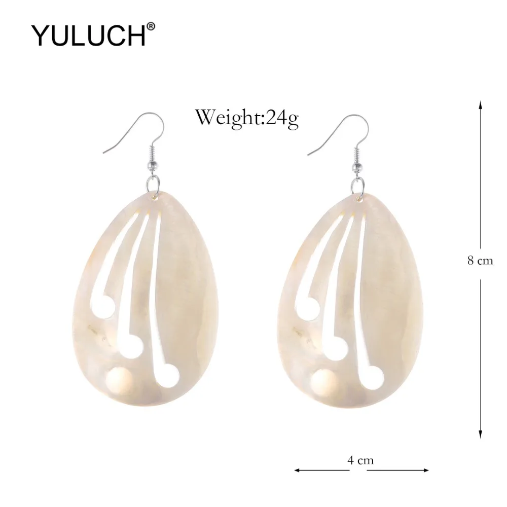 YULUCH 2019 модные серьги в форме капли воды Модные Бежевые подвесные большие