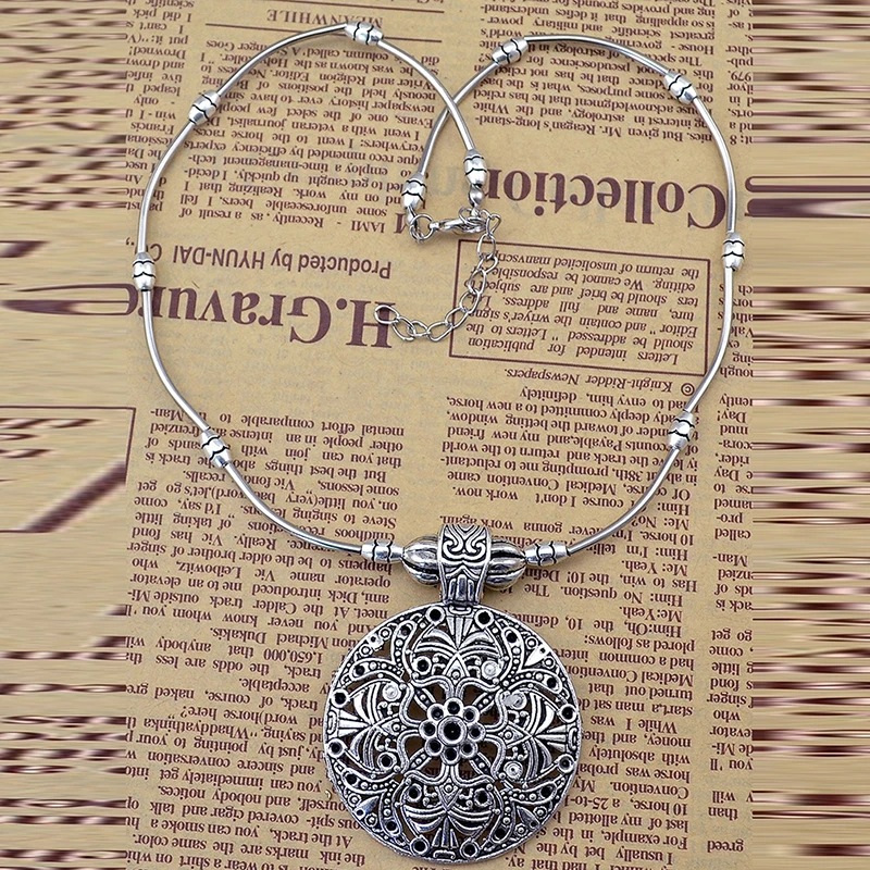 Этнические полые резные металлические подвески в виде цветка женские винтажные