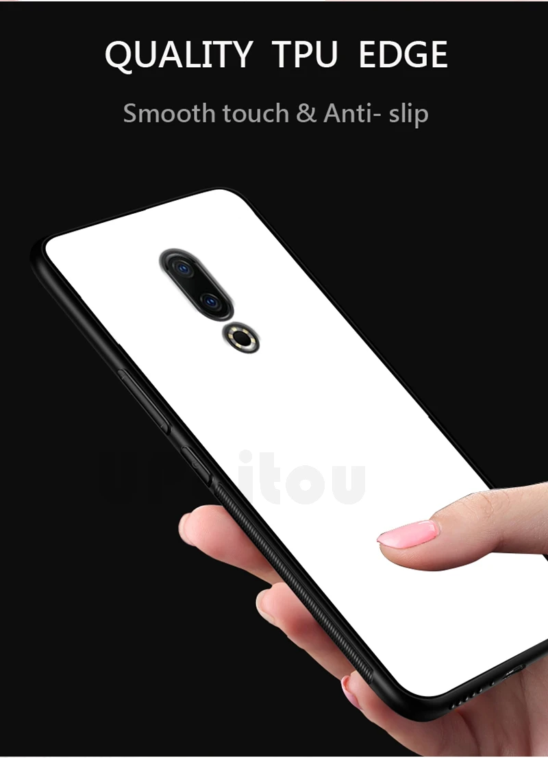 UPaitou, Роскошный чехол из закаленного стекла для Meizu 16th Plus, ТПУ бампер, противоударный чехол для MEIZU 16th, задняя крышка