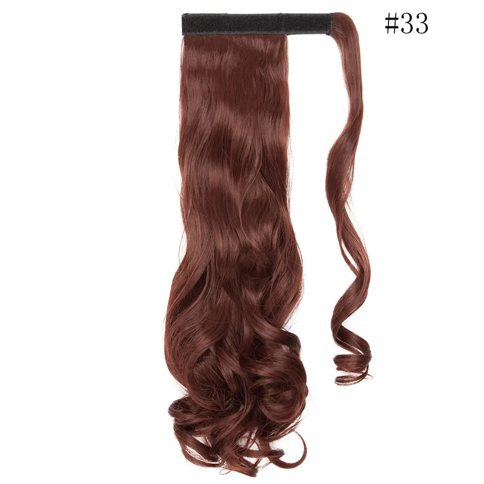dark auburn SNOILITE 43 см длинные волнистые настоящие шиньон конский хвост из натуральных волос клип в хвосте пони наращивание волос обернуть вокруг на синтетические волосы кусок - Цвет: dark auburn