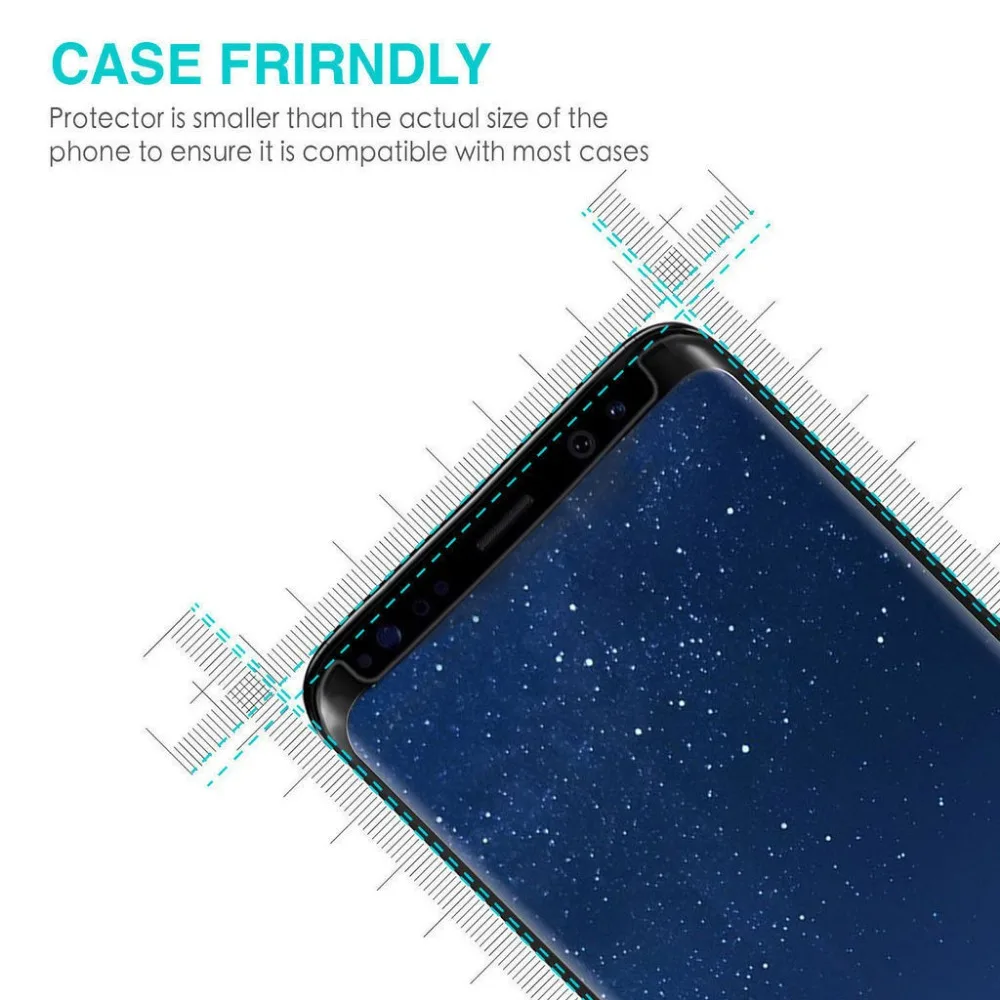 HOPCHAM 3D изогнутое закаленное стекло с полным покрытием для Samsung Galaxy S8 Защитная