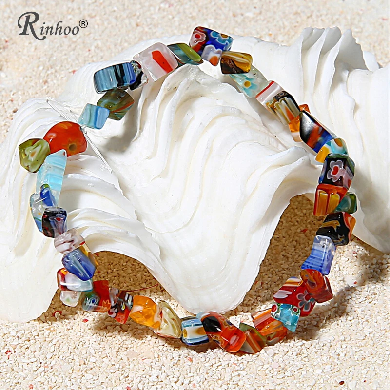 

RINHOO Charm Bracelets & Bangles With Natural Stones Stretch Bracelet Femme for Women Jewelry Colorful Bracelet