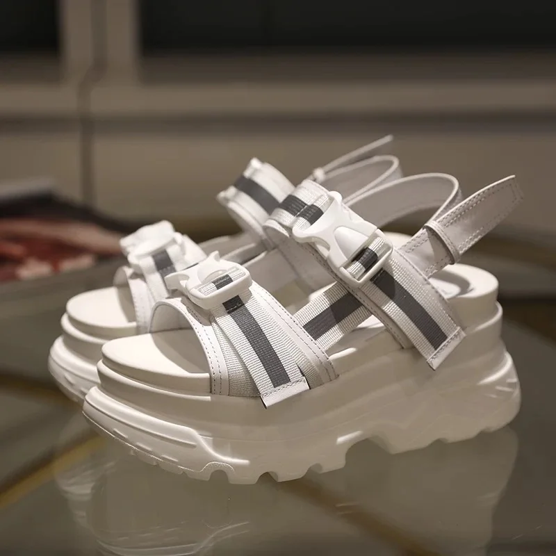 Fujin/женские сандалии на толстой подошве сезон лето Прямая поставка Корейская