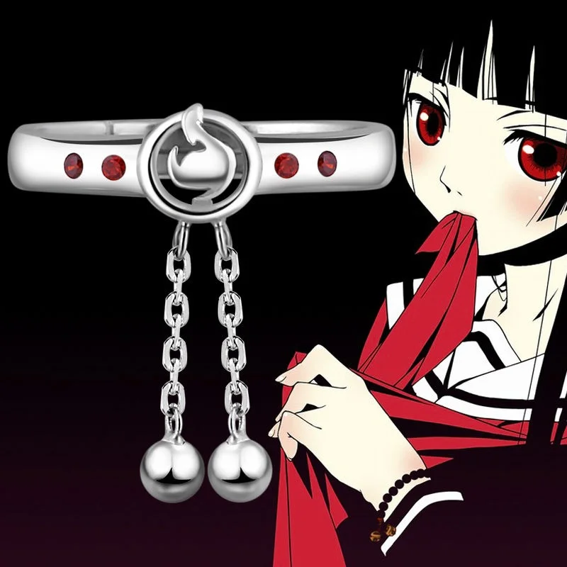 Аниме HELL GIRL Jigoku Shojo Enma Ai аниме регулируемые 925 пробы Серебряное кольцо косплей
