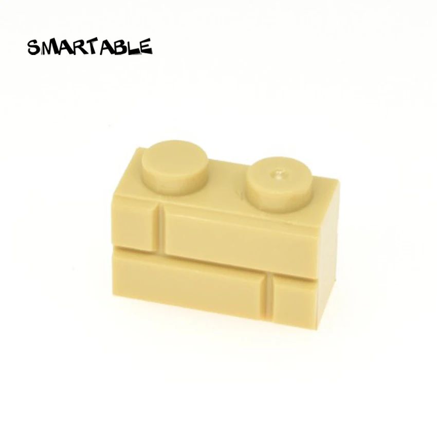 Кубики Smartable 1x2 с профилем кирпичной кладки для стен детали MOC игрушки детей