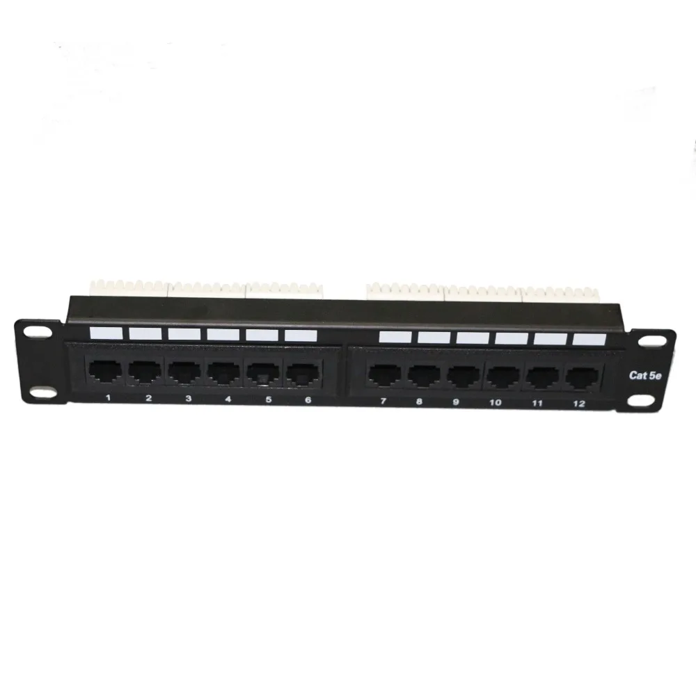 12 порты utp Cat 5e Unshield сетевой патч-панель 1U Высота 10 дюймов в стойку Fluke прошел RJ 45 портов для сетевых кабелей