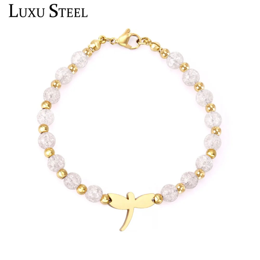 Женские браслеты LUXUSTEEL аксессуары хрустальные из бисера кулоны в форме стрекозы