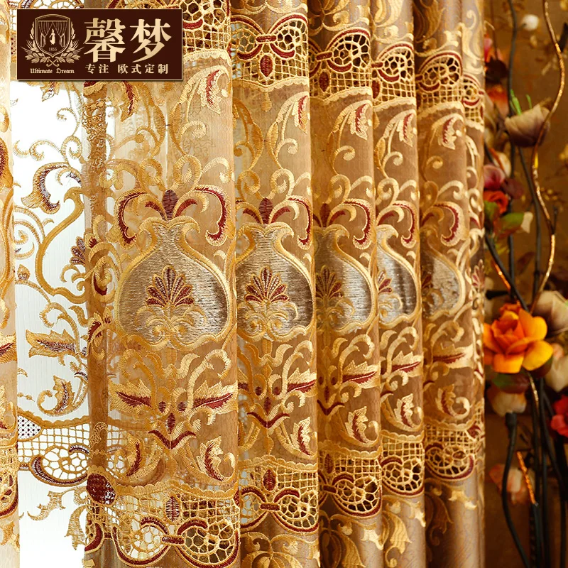 2018 New Sale Curtain Cortina Finished Floor Window High Grade Embroidery Shading Cloth Villa Customization. | Дом и сад