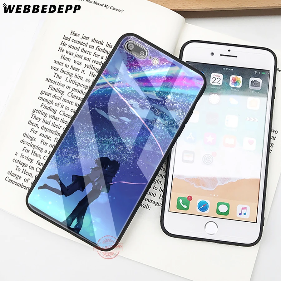 WEBBEDEPP kimonawa ваше имя японское аниме чехол для телефона из закаленного стекла Apple