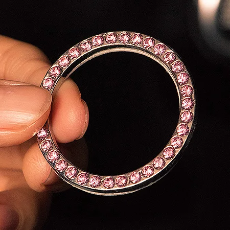 3pcs Pink 3 шт. Кристалл Стразы наклейка с эмблемой для автомобиля кольцо авто старт стоп двигатель Кнопка зажигания ключ и ручки Bling украшение интерьера автомобиля - Color Name: 3pcs Pink