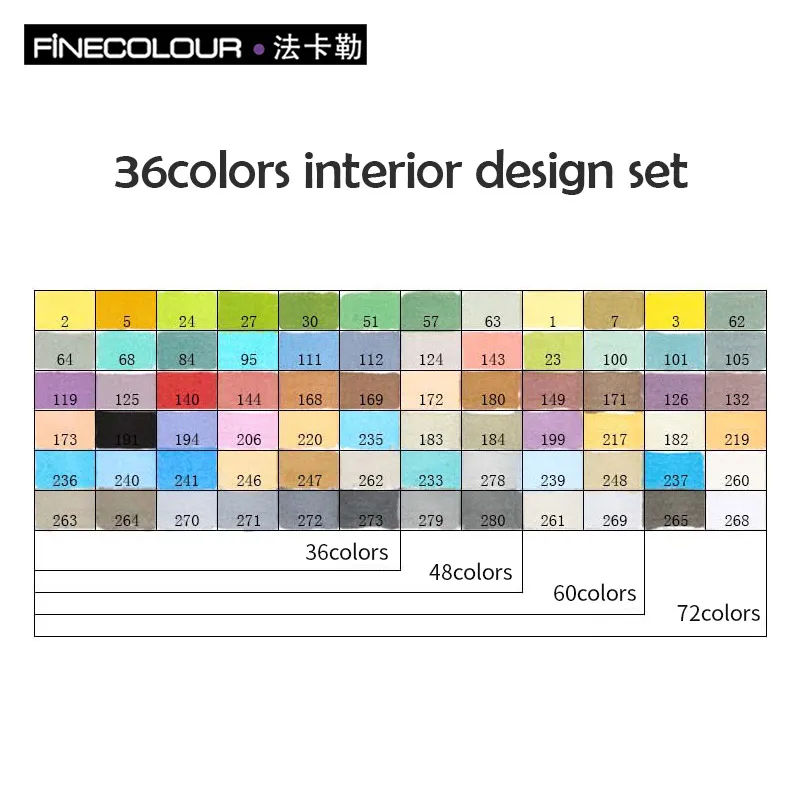 36 interior design Finecolour EF102 Кисть мягкая на спиртовой основе художественные маркеры двойной наконечник цветной эскизный маркер 36 48 Набор для рисования художественные принадлежности - Цвет: 36 interior design