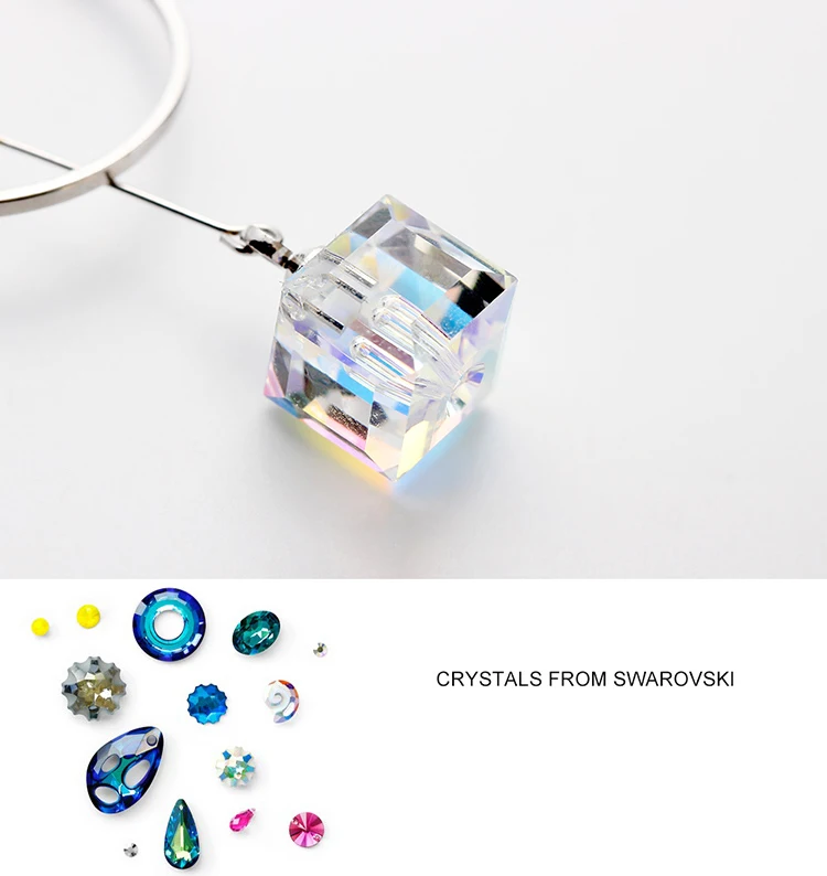MALANDA квадратные серьги с кристаллами SWAROVSKI круглые жемчужные серебряные женские
