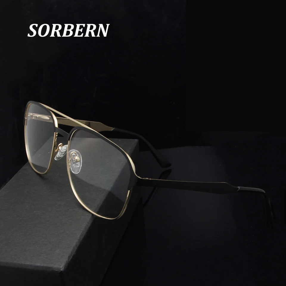

SORBERN Pilot Style Women Men Eyeglasses Alloy Metal Glasses Retro Optical Frames Ultralight Spectacles Eyewear High Quality