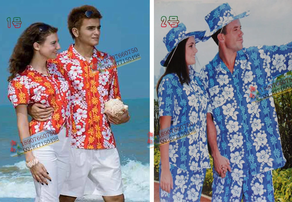 Рубашка Пляжная Гавайская Hainan island service clothing advanced рубашка Повседневная футболка
