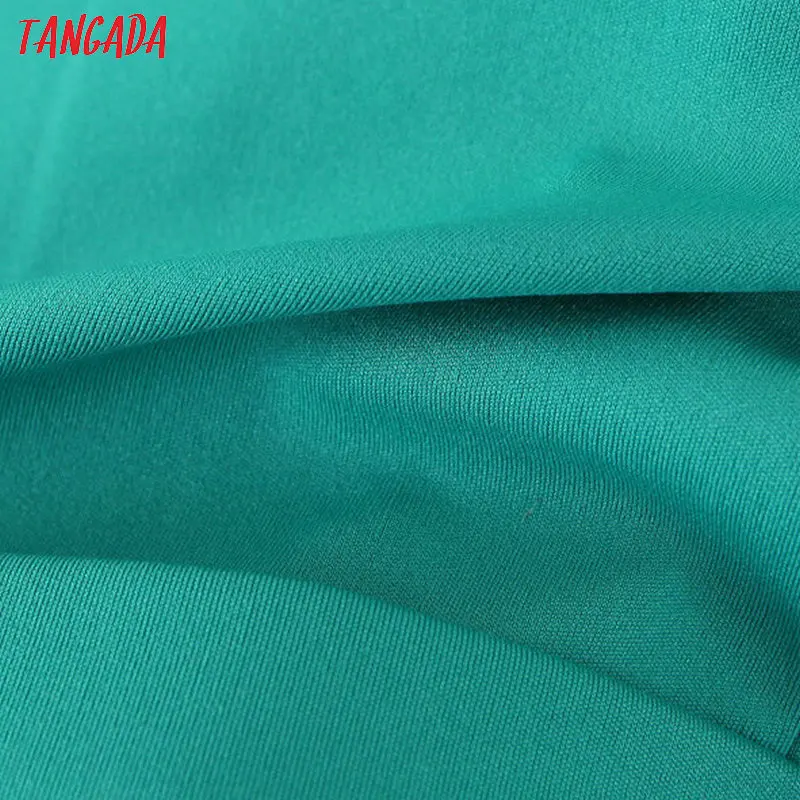 Tangada модный однотонный зеленый костюм Блейзер для женщин длинный рукав зазубренный воротник Женский блейзер элегантная женская столешница SL506