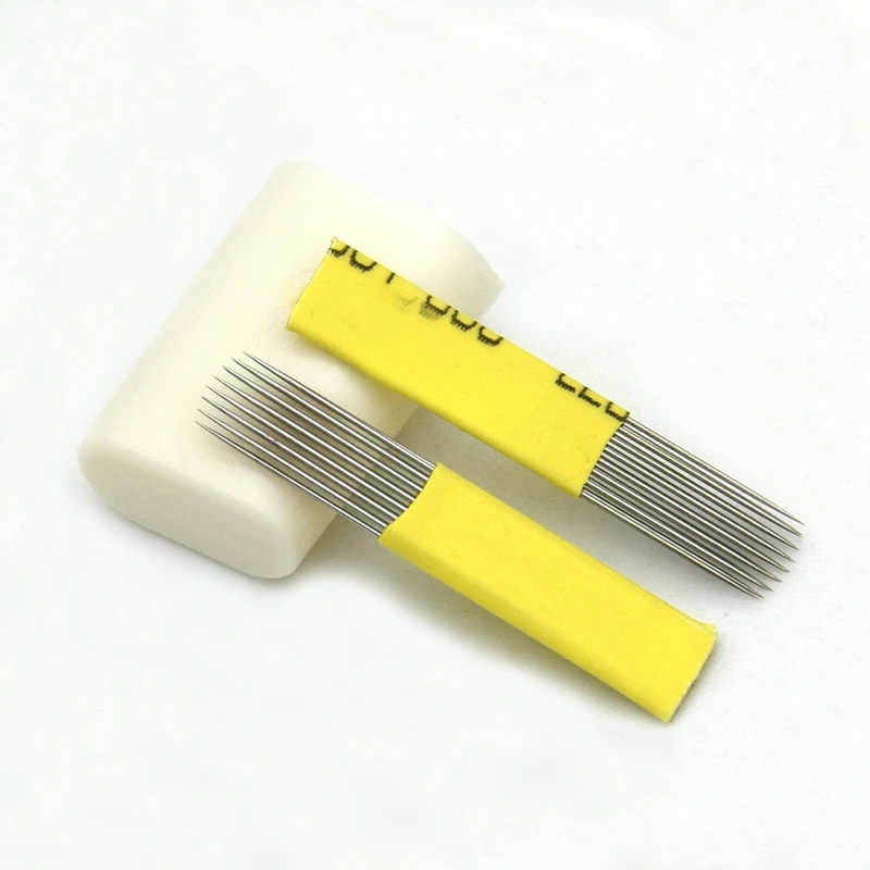 500 шт Двойная Линия микроблейдинг иглы 9/15/17/19/21 M1 Microblading U затенение лезвие для