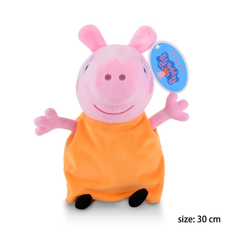 Оригинальные Плюшевые игрушки Peppa, Свинка Джордж, семейные друзья, школьные вечерние украшения, детский подарок на Рождество, Хэллоуин - Цвет: Mummy Pig 30 cm