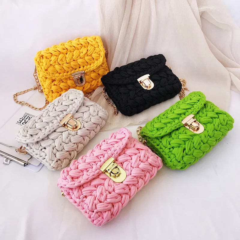 Женская тканая сумка-мессенджер конфетного цвета пляжная сумка через плечо