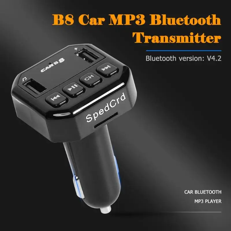 B8 Handsfree Car Kit Bluetooth FM передатчик стерео MP3 плеер Музыкальный адаптер 3.1A USB зарядное