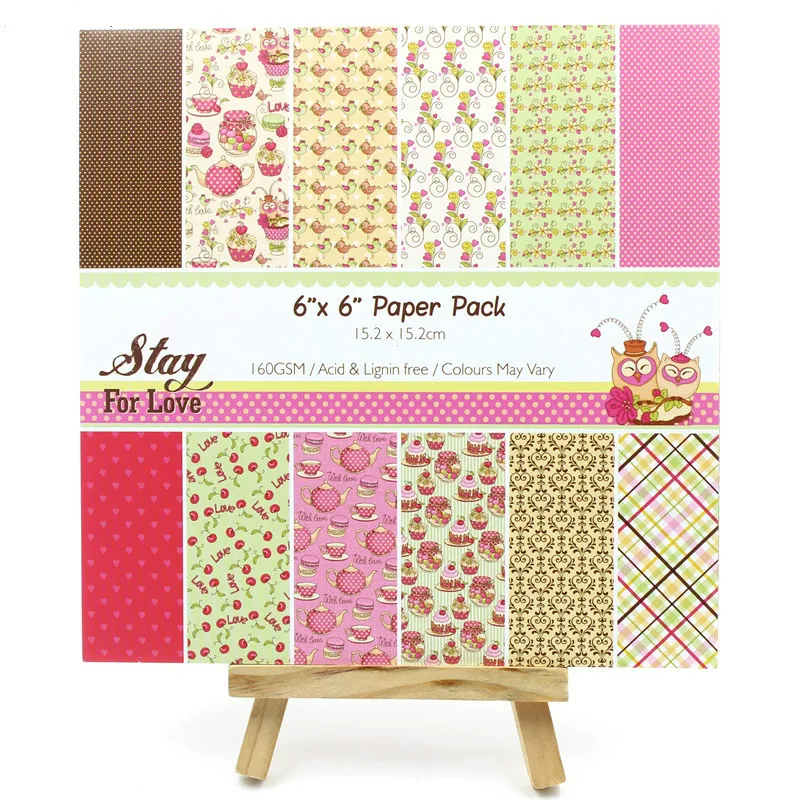

KSCRAFT 12pcs 6" Single-side Printed Cute Cake pattern creative papercraft art paper handmade scrapbooking kit set books