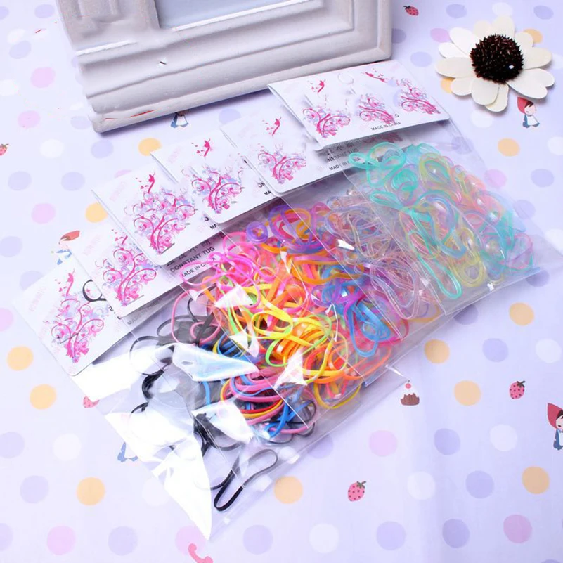 Горячая Распродажа 40 шт резинка для волос женщин цветная одноразовая Ободки