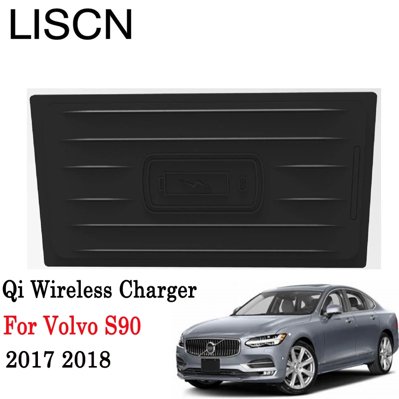 Беспроводное зарядное устройство Qi для Volvo S90 2017 2018 держатель телефона умная