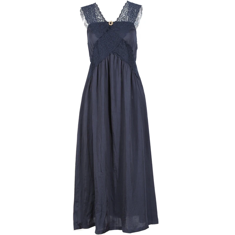 sapphire sling dress Дворцовая женская летняя Пижама, ночная рубашка, тонкий роскошный сексуальный спальный халат, банный халат принцессы для женщин, новинка, HS4058 - Цвет: sapphire sling dress