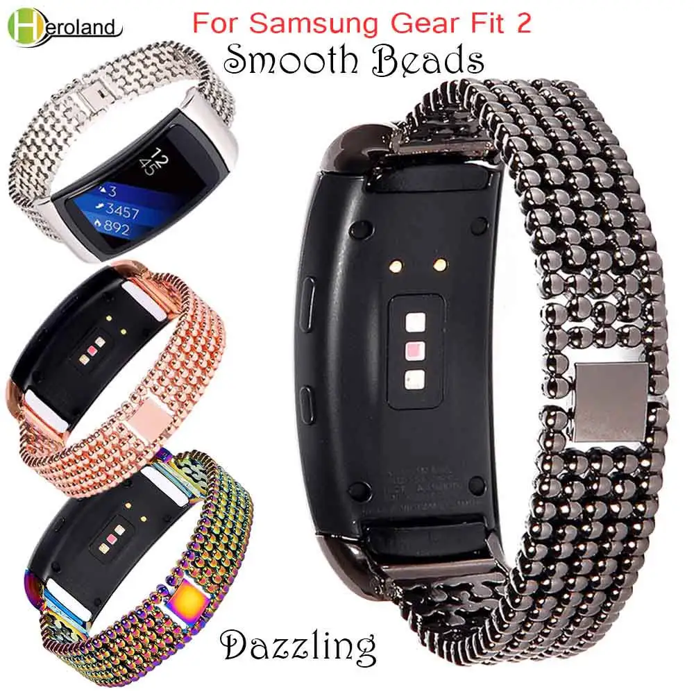 Умные браслеты браслет из нержавеющей стали для Samsung Gear Fit2 SM R360 ремешок на