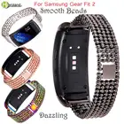 Умные браслеты, браслет из нержавеющей стали для Samsung Gear Fit2 SM-R360, ремешок на запястье для Gear Fit 2, высококачественный браслет с бусинами