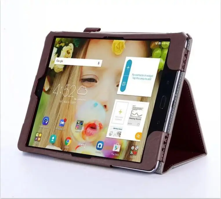 Модный высококачественный умный чехол-подставка из искусственной кожи для Asus ZenPad 3 S 10 Z500M Z500KL 9," чехол для планшета+ защита экрана+ ручка - Цвет: Коричневый