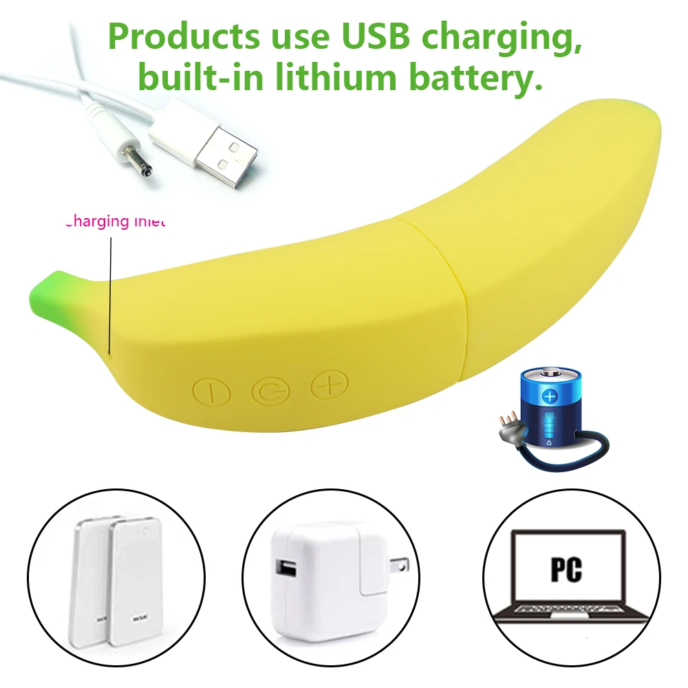 Мужской nuo USB Перезаряжаемый фаллоимитатор в форме банана вибрирующий массажный