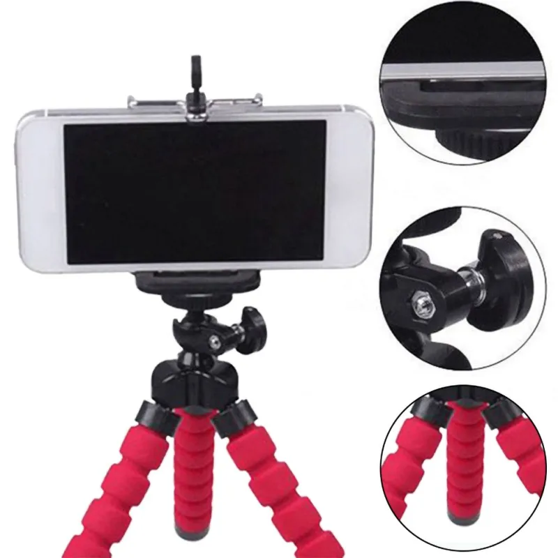 Гибкая Губка Осьминог Мини штатив с Bluetooth дистанционного спуска затвора для iPhone