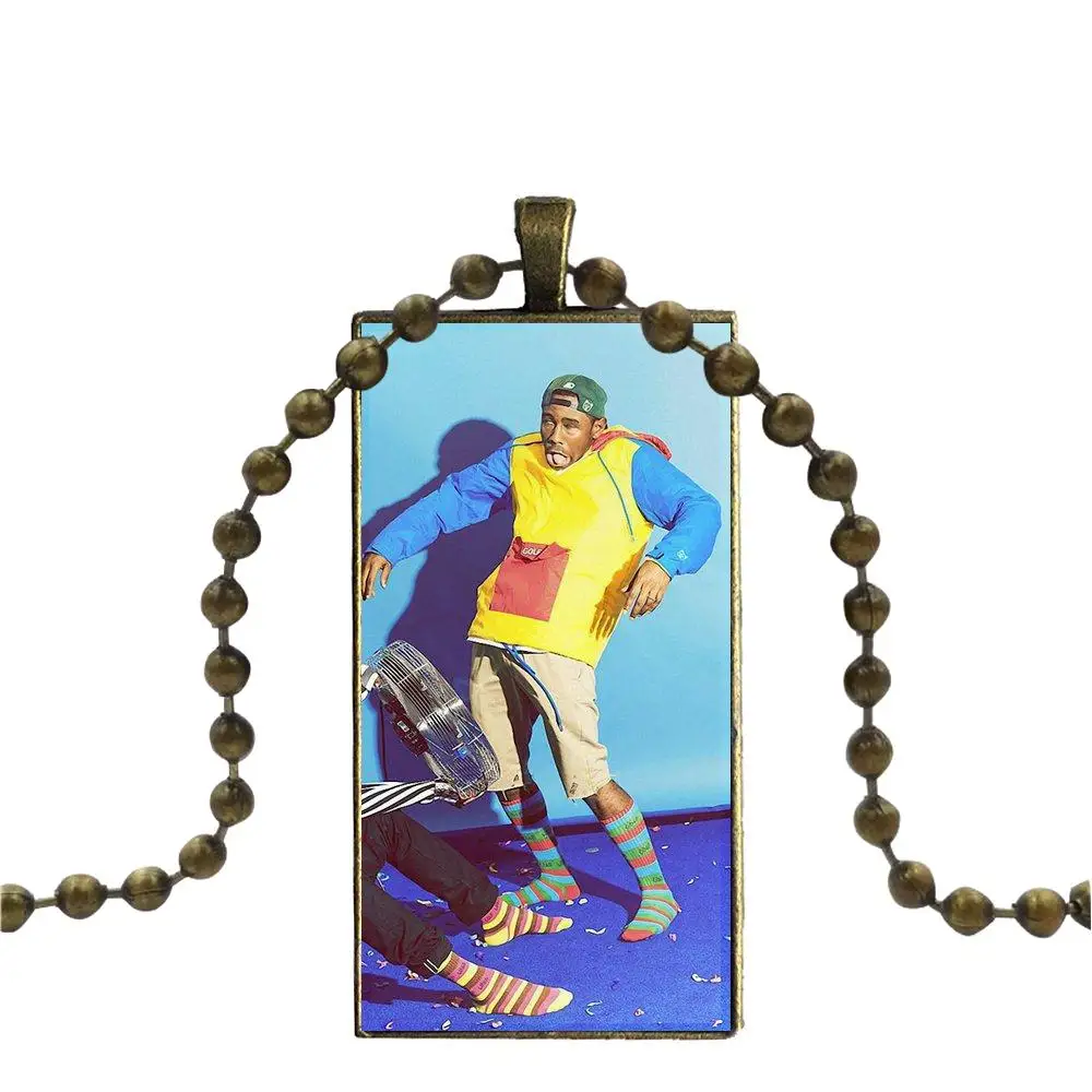 EJ glaze Golf Wang Tyler The Creator Ofwgkta стеклянное колье с кабошоном прямоугольное ожерелье