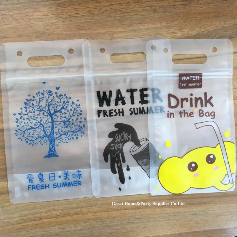 Матовые пластиковые пакеты для упаковки напитков с логотипом на заказ жидкого