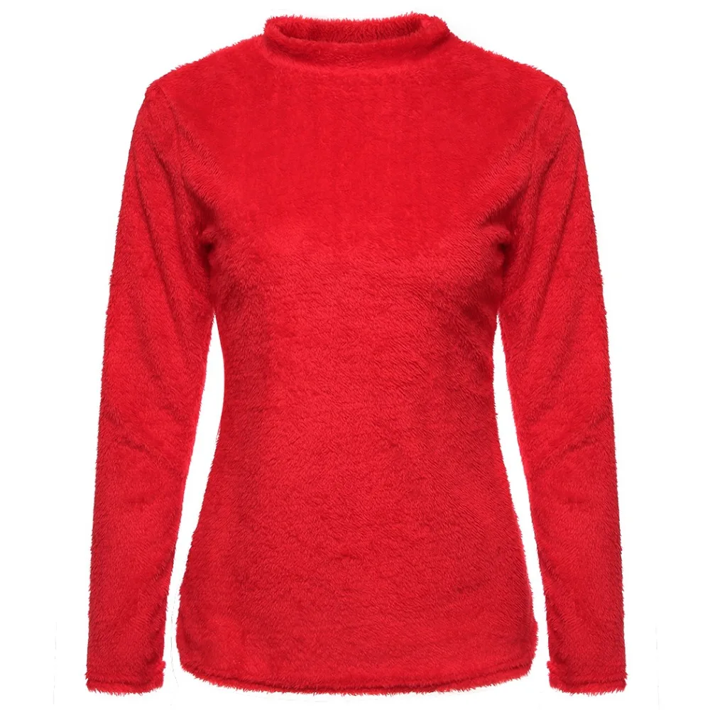 Fashion 2018 Autumn Fluffy Plush Mohair Sweater Jumper Women Turtleneck Sweaters Long Sleeve Knitted Pullovers Ladies Chic Mujer | Женская