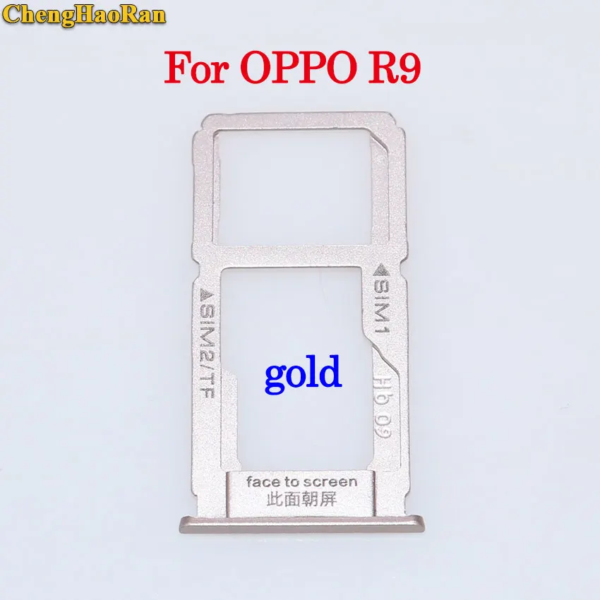 R9 -- Gold ChengHaoRan sim-карты слот для карт памяти держатель адаптер для OPPO R7 plus R7s R7Plus R9 R9plus R9sk R9s R9s плюс S-D карты - Цвет: R9 -- Gold