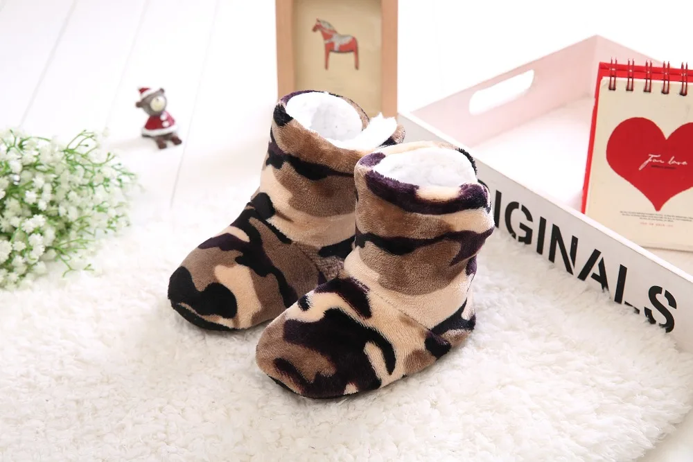 Детские камуфляжные домашние тапочки Мягкая подошва Домашняя обувь Зимняя