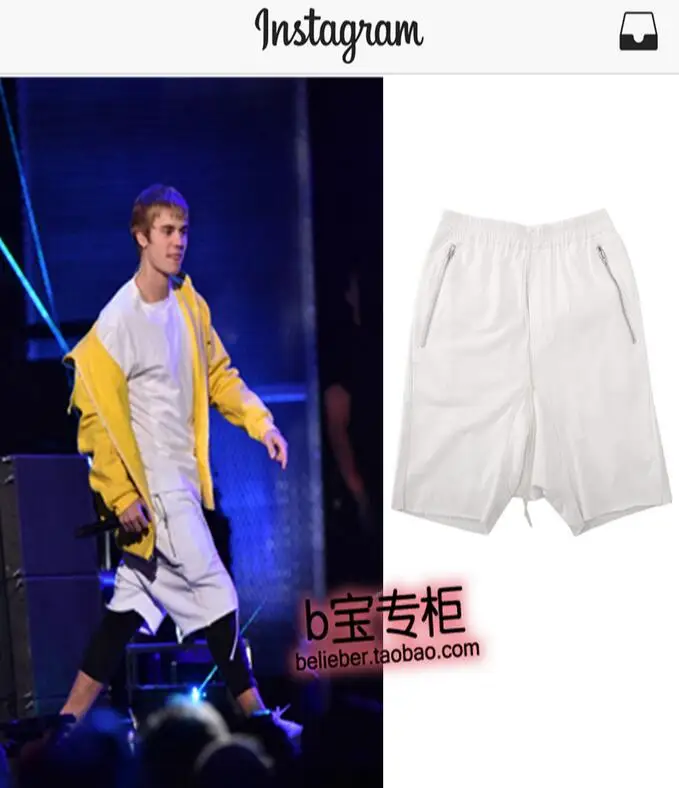 Новинка 2017 Мужская одежда Джастин Бибер Мода хип хоп повседневные брюки с