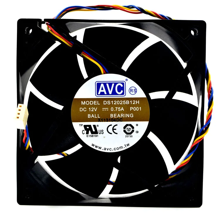 

Original AVC DS12025B12H P001 DC 12V 0.75A 12cm 120mm 12025 PWM Cooling Fan