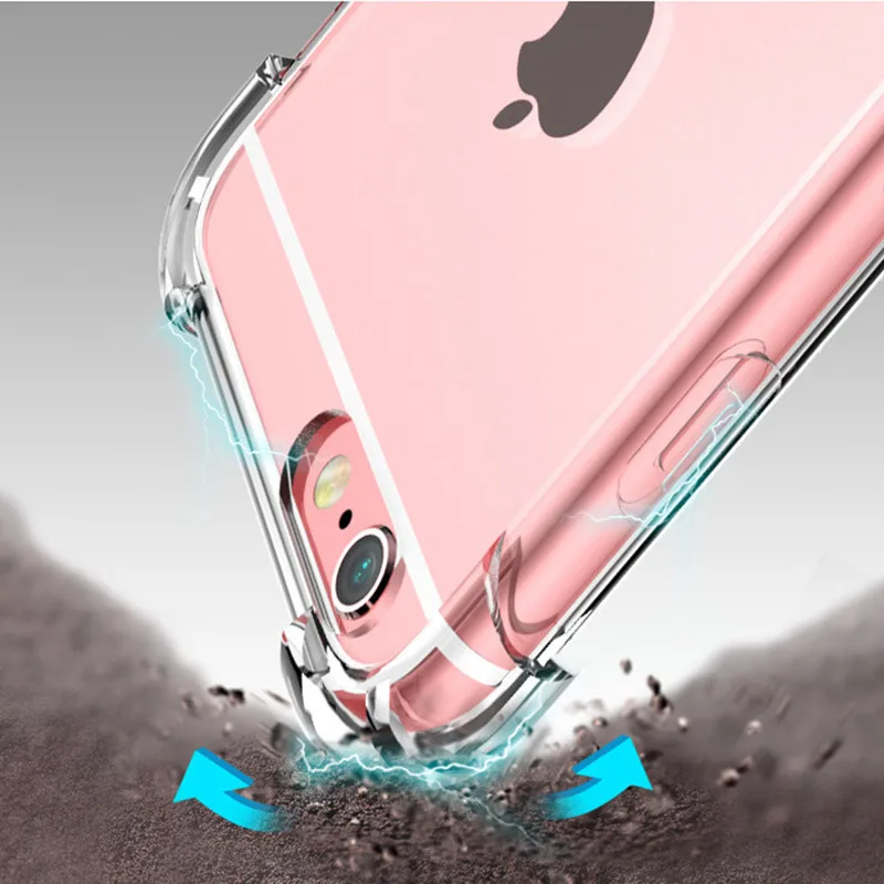 Модный противоударный бампер прозрачный силиконовый чехол для телефона iPhone X XS XR