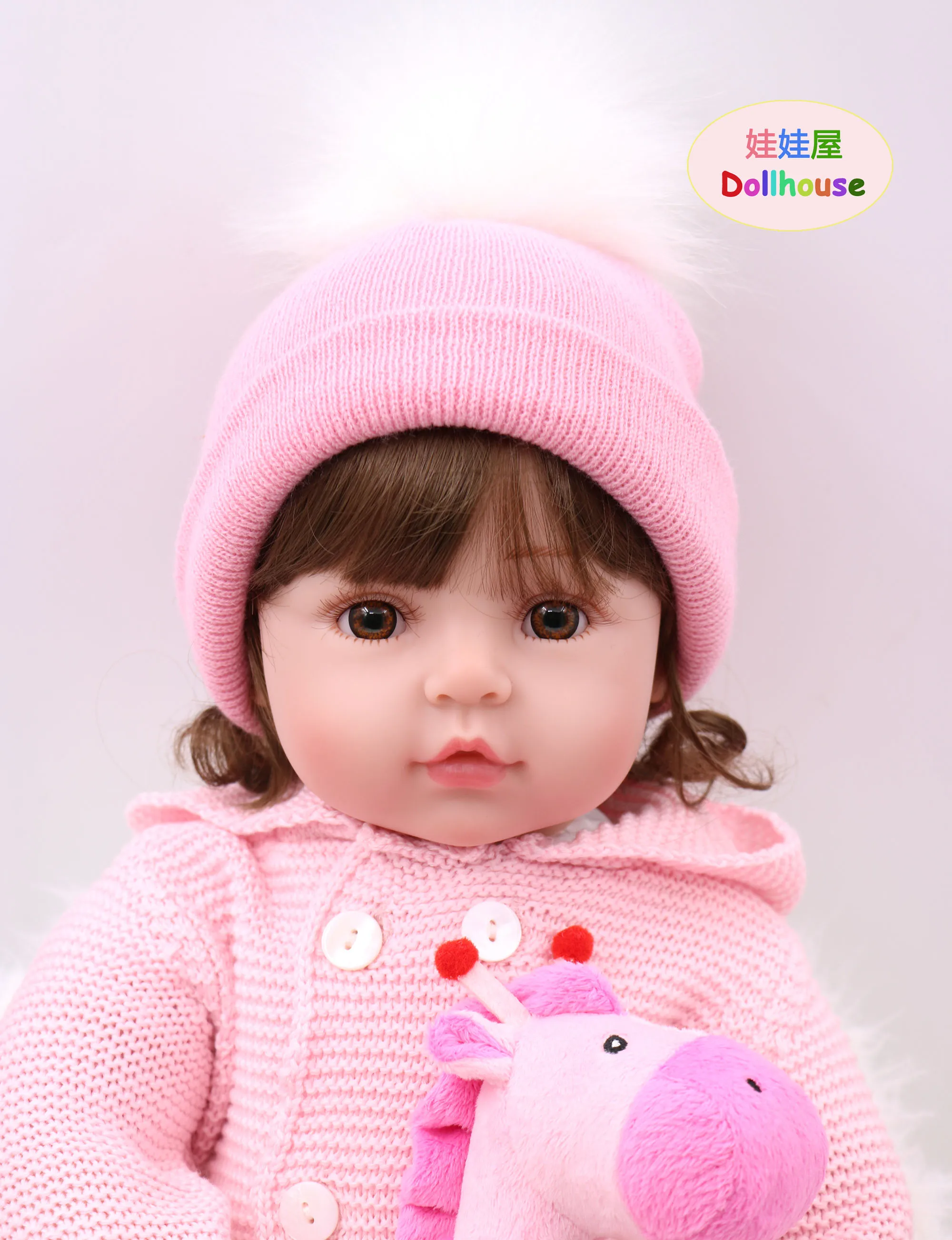 Dollhouse24in 60 см Новое Поступление Имитация новорожденной девочки с плюшевой