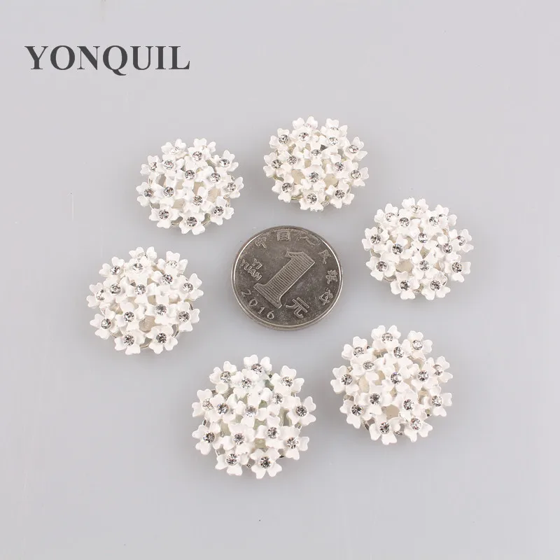 

New Bling Bling Crystal Rhinestone 24MM White Chinese Flower Brooch Pins Jewelry Women Brooches ACCESSORIES For Scarf 24PCS/LOT