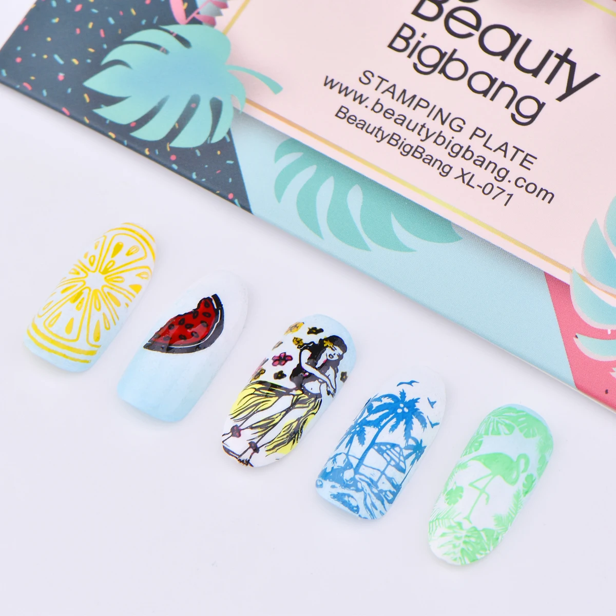 1 шт. BeautyBigBang 6*12 см нержавеющая сталь для ногтей штамповочная пластина